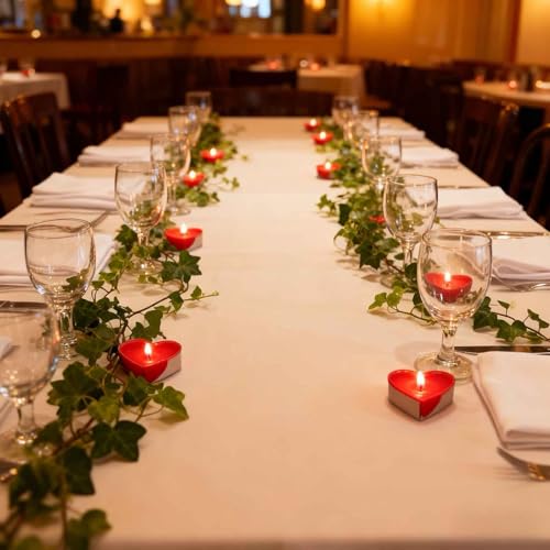 50 Pack Tea Candles - Long Lasting Romantic Decor for Weddings & Parties