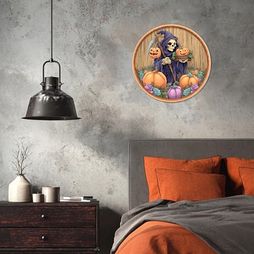 Halloween Wall Decor Poster Set - Pumpkins Witch Horror 12x12 Inch