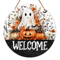 Halloween Ghost Pumpkins Welcome Door Sign - Halloween-08