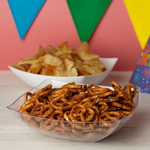 64 oz Heavy-Duty Square Plastic Bowls - 5-Pack, Disposable & Reusable