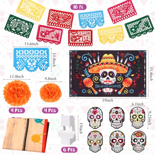 Halloween Car Decorations Kit for Trunk or Treat - Day of The Dead Theme - 23 Pieces