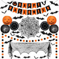 Halloween Indoor Decorations Set - Spooky Banners, Bat Stickers & Lanterns