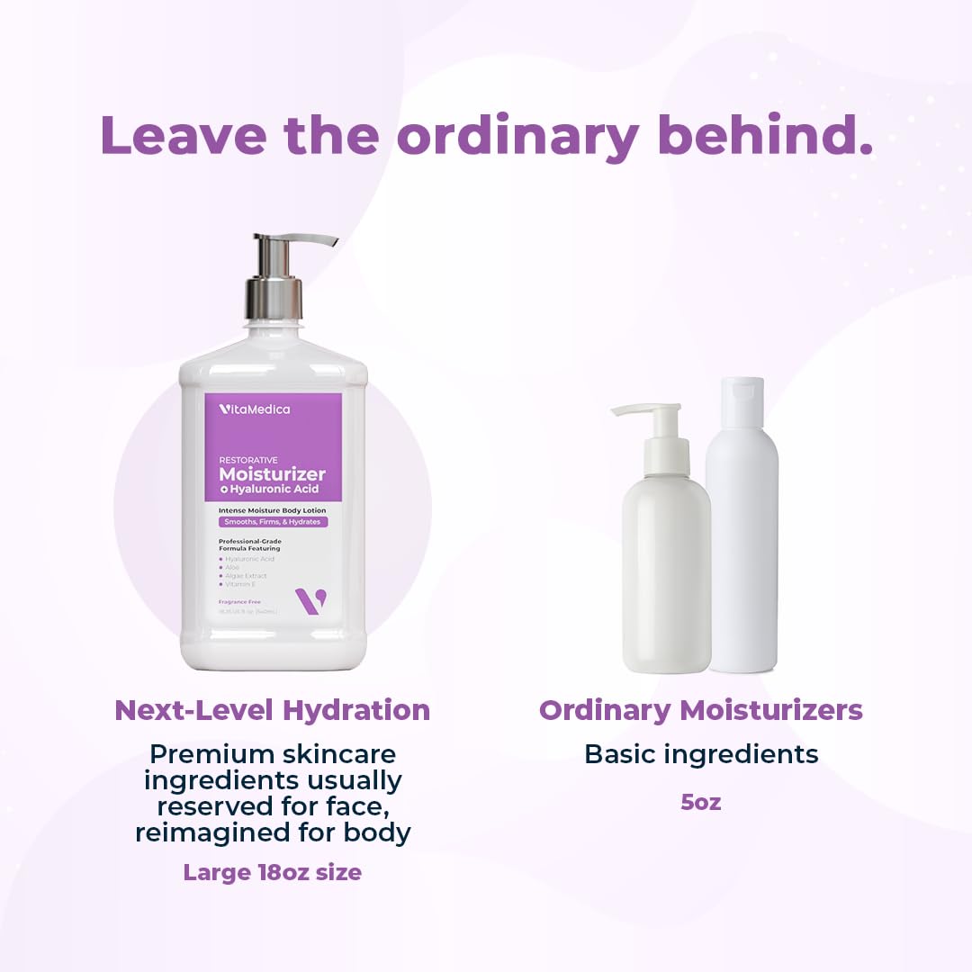 VitaMedica Hyaluronic Acid Body Moisturizer - Intense Hydration & Firming Lotion, 18.25 fl oz - Fragrance Free