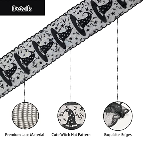 Halloween Lace Witch Hat Table Runner - Scary Movie Night & Party Decor