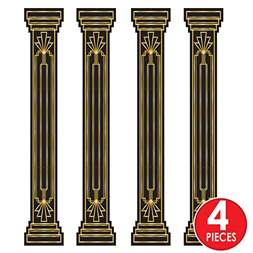 Great 20's Column Pull-Down Cutouts - 4 Pack Art Deco Roaring 20s Decorations