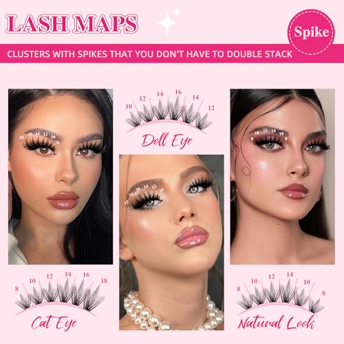 DIY Lash Clusters Kit Spiky 80D+100D False Eyelash Extensions - PRO LASHBEAUTY Variation of Kit-Spiky-80D+100D