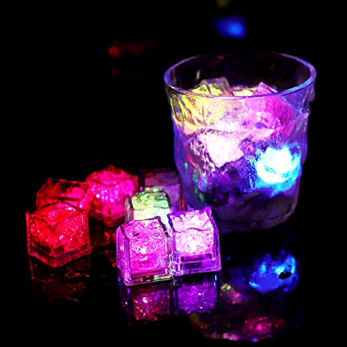 96 Pack Multi-Color Waterproof LED Ice Cubes - Light Up Drink Decor - Party & Wedding