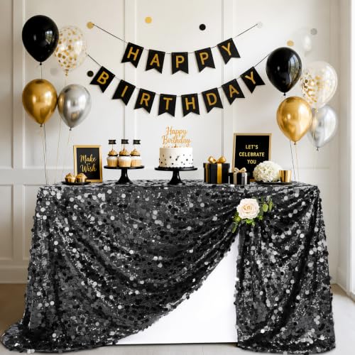 Black Sequin Tablecloth 50x102 Inch Rectangle Sparkly Party Decor - Variation of THIS listing