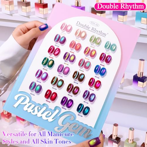Ethereal Aurora Cat Eye Gel Nail Polish Set - 28Pcs, Same Color & Bottle, DIY Manicure
