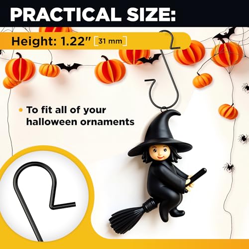 Leafeon Black Christmas Ornament Hooks 120 Pack - S-Shaped Tree Hangers