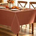 Fall Linen Textured Rectangular Tablecloth - Burnt Orange 52x70 Inches - Waterproof & Stain-Resistant - Decorelia Variation of THIS listing