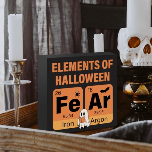 Halloween Science Wooden Sign Elements for Classroom & Office Decor
