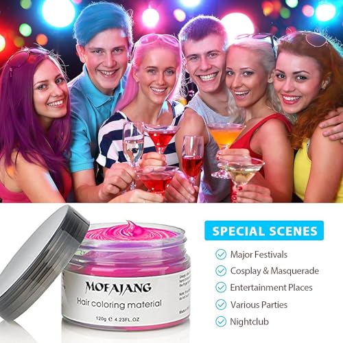 Pink Temporary Hair Color Wax - Washable Styling Clay for Kids Teens Adults