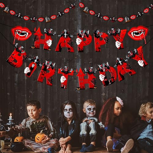 Vampre Theme Birthday Party Supplies Set - Decorations, Banners & Toppers - Variation of Vampre Theme