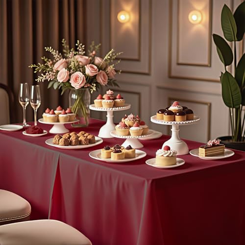 Burgundy Plastic Table Cover Roll 54 Inch x 2400 Inch with Slide Cutter for Events