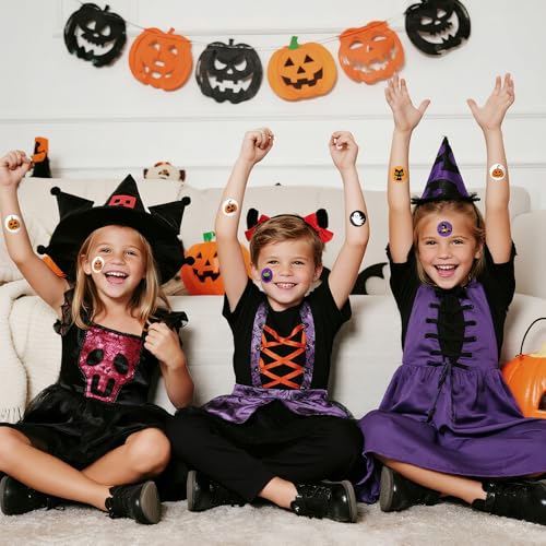 Halloween Stickers Bulk - 1000pcs 1.5 Inch Cute Ghost Pumpkin Spider Design with Variation Pumpkin Spider