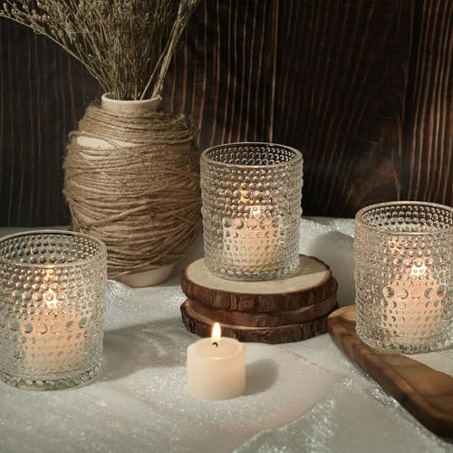 Clear Glass Votive Candle Holders - 6 Pack Large DIY Wax Holders, 2.7x3.5 Inch - Variation: Clear / 6
