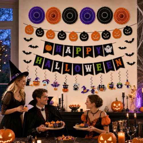 Halloween Black Party Decoration Set - 32 Pieces for Spooky Events