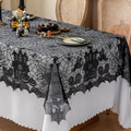 Joyfol Day Halloween Lace Tablecloth 72x54 Inch Gothic Spiderweb Castle Black