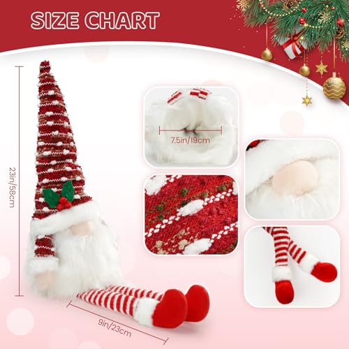 Gnome Christmas Tree Topper Plush Ornament - Red Hat, Scandinavian Style