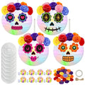 Traditional Day of the Dead Sugar Skull Paper Lantern Craft Kit - 8 Set
