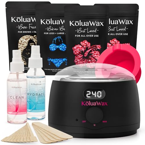Waxing Kit for Hair Removal - Black, Beginner Friendly, Includes Warmer & Accessories