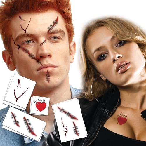 Evil Doll & Doll Bride Temporary Tattoos - Style H - Halloween & Cosplay Set
