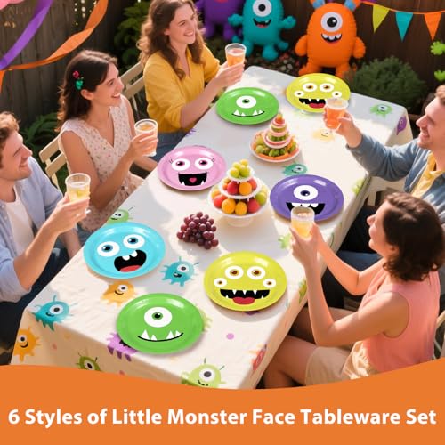 Colorful Face Plates 60Pcs 9-inch Cartoon Paper Plates for Birthday Party