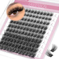 EASITENSION Cross Lash Clusters - 120 Natural 3D False Eyelashes for DIY Extensions