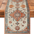 Fall Farmhouse Bohemian Orange Table Runner - Rustic Linen for Dining & Holiday Decor