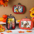 Cute Fall Pumpkin Picture Frame Set - 3 Sizes Thanksgiving Decor with Raffia, Stylish Thanksgiving Photo Frames