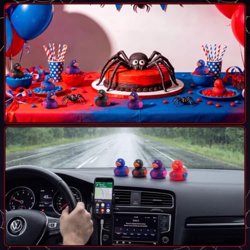 24 Pcs Spiderweb Rubber Duck Set - Halloween Party Favors & Decorations