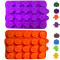 Halloween Silicone Candy & Chocolate Molds - Pumpkin & Ghost Shapes, 4 Pack