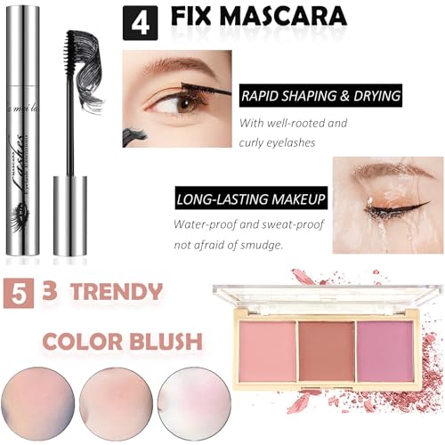 All in One Makeup Kit for Women & Teens - 12 Shimmer Colors - Professional & Beginner Sets