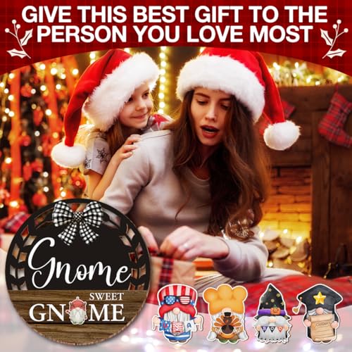 Gnome Sweet Gnome Seasonal Interchangeable Sign with 12 Icons - Variation Gnome1