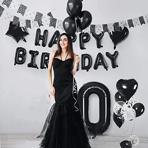 16 Inch Black Foil Letter Balloons Set - Alphabet A-Z for Wedding & Party Decorations