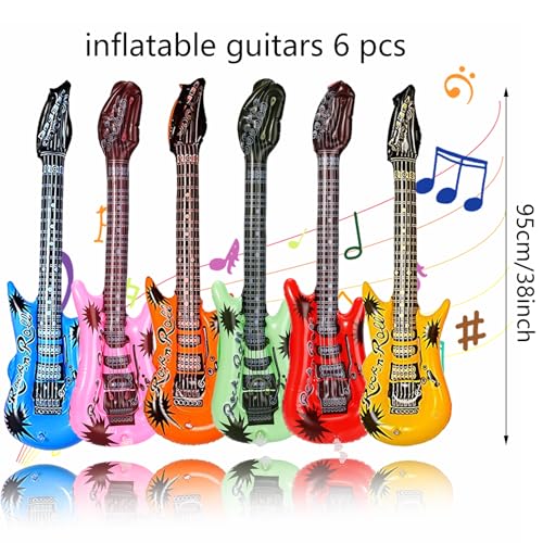 Inflatable Guitar Set - 36 Pack Music Party Props for Kids & Events
