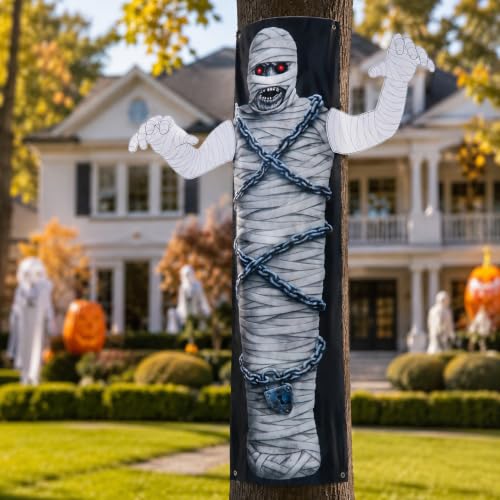 Halloween Tree Wrap Ghost Decoration with Mummy Hands Outdoor Yard Porch