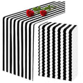 16 Pack Black and White Striped Table Runners 12x72 Inches - Party & Event Decor