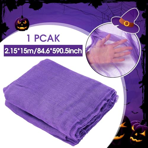 Halloween Purple Cheesecloth Fabric Roll - 84.65 x 590.55 Inch for DIY Decorations