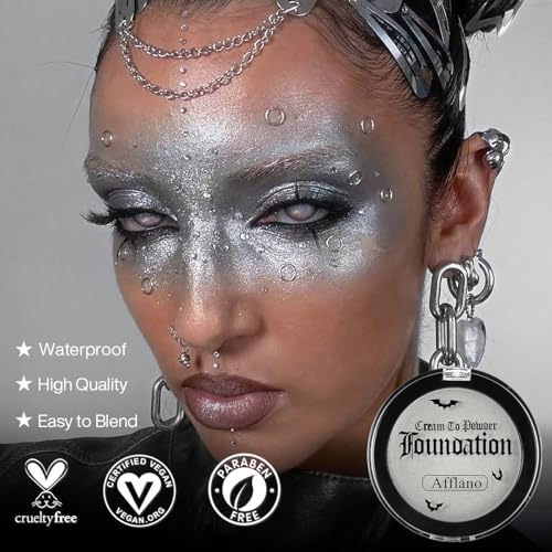 Metallic Silver Face Paint for Kids & Adults - Full Coverage Body Makeup for Halloween & Cosplay - Long Lasting & Blendable