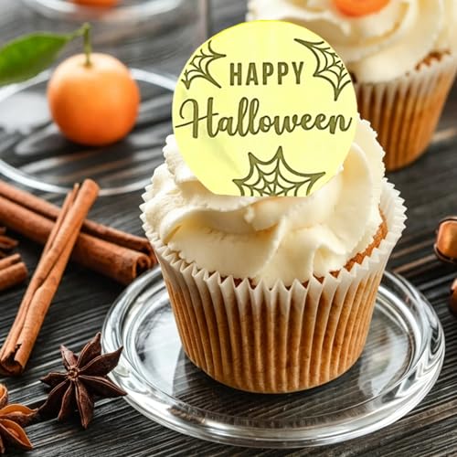 Halloween Cake Toppers Set - Gold Mirror Acrylic with 3 Designs for Party Decorations