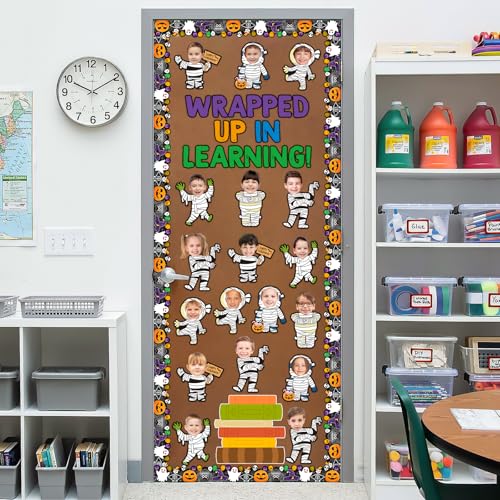 White Mummy Halloween Bulletin Board Cutouts with Photo Space - 36 Pack