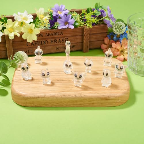 Glow in The Dark Clear Alien Miniature Figures - Tiny Resin Decor Set