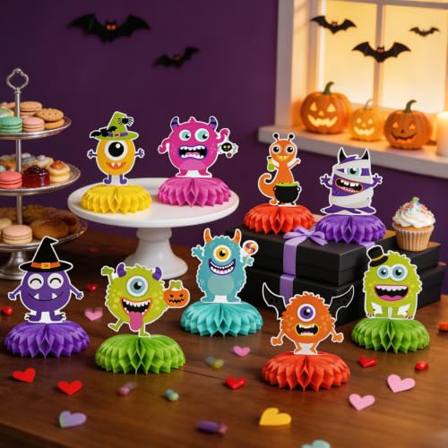 Halloween Honeycomb Centerpieces - Spooky Monster & Ghost Party Decor - 12 Pack - Variations of THIS listing