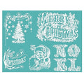 Reusable Christmas Stencil 8.5x11 Inch Silkscreen for Wood Fabric Wall Decor - 1PCS