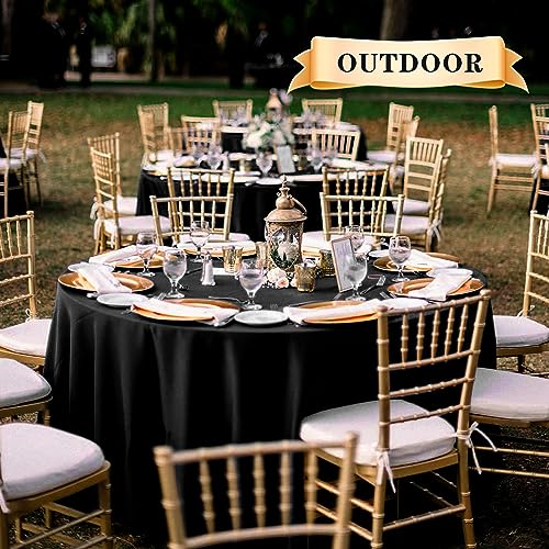 Black 90-Inch Round Tablecloth 6 Pack for 30-72 Inch Tables - Sancua