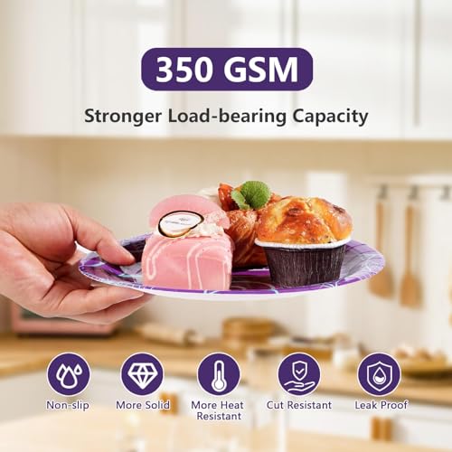 Purple Spider 5th Birthday Party Supplies Set for Kids - Serves 24, Includes Plates, Napkins, Forks