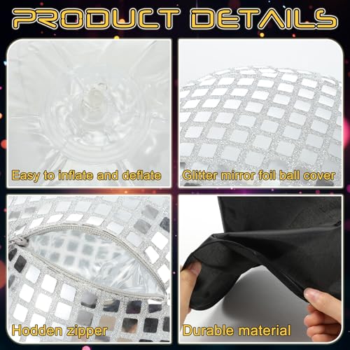 Halloween Inflatable Disco Ball & Witch Hat Decorations Set - Indoor Outdoor Party Decor