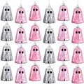 Pink 24 Pcs Disco Ghost Halloween Decorations Mirror Ornaments for Party & Holiday